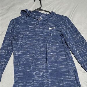 Nike Blue and White Patterned Hoodie